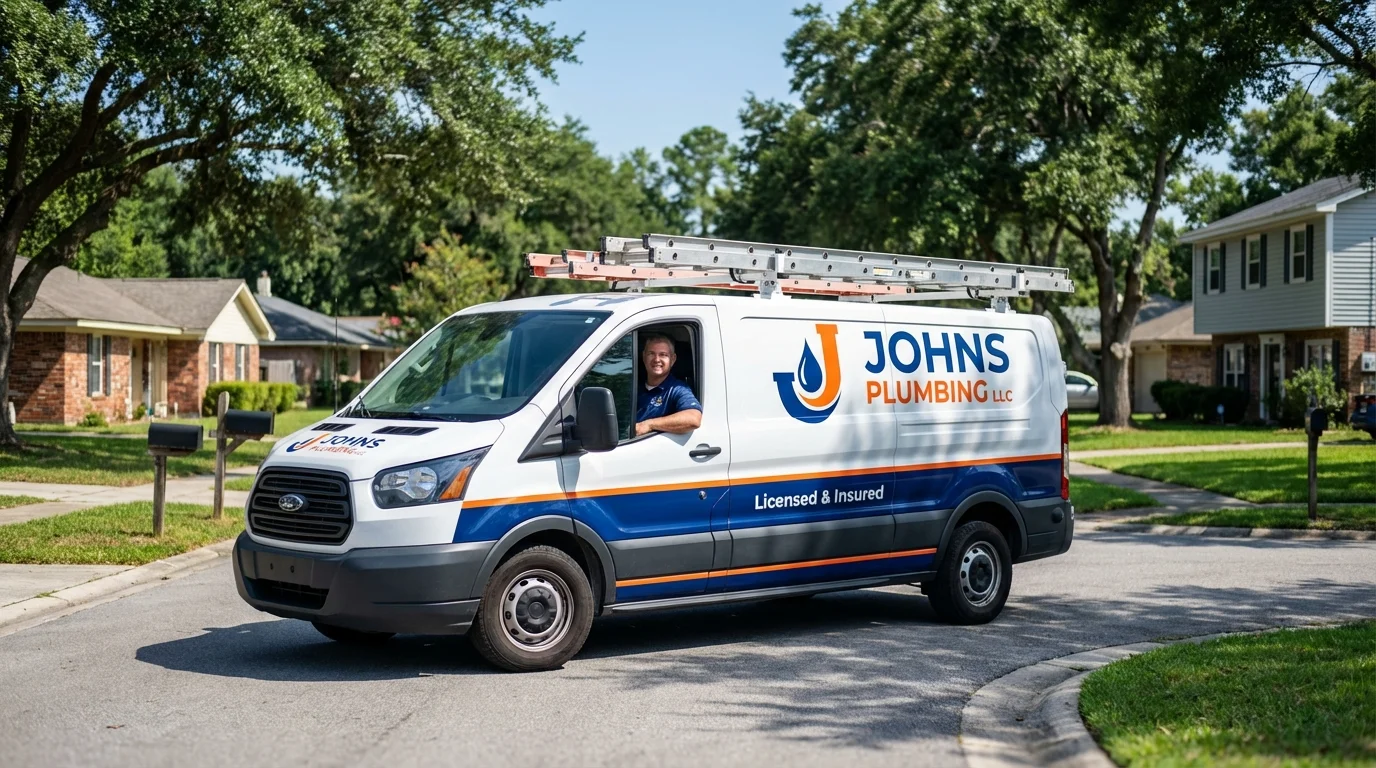 Johns Plumbing LLC service van in Pioneer, OH